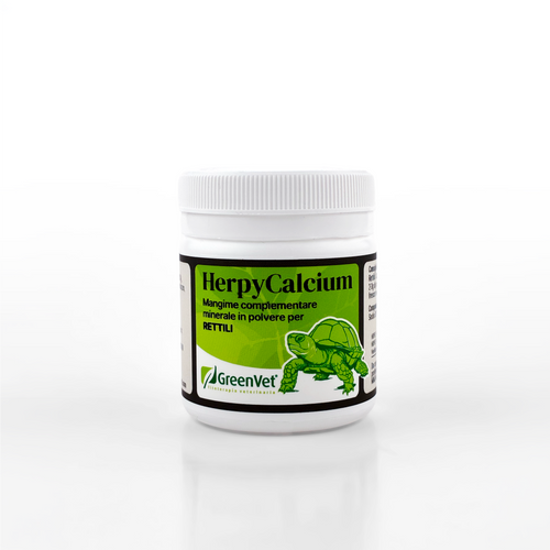 GreenVet HerpyCalcium – Mangime Complementare con Calcio e Vitamina D3 per Rettili 120 g